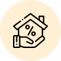 A graphic of a hand holding a house