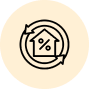 A graphic of a house inside circular arrows